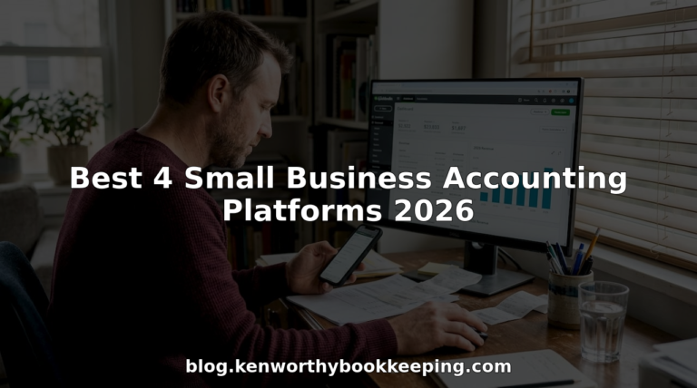 Small business owner working on accounting dashboard