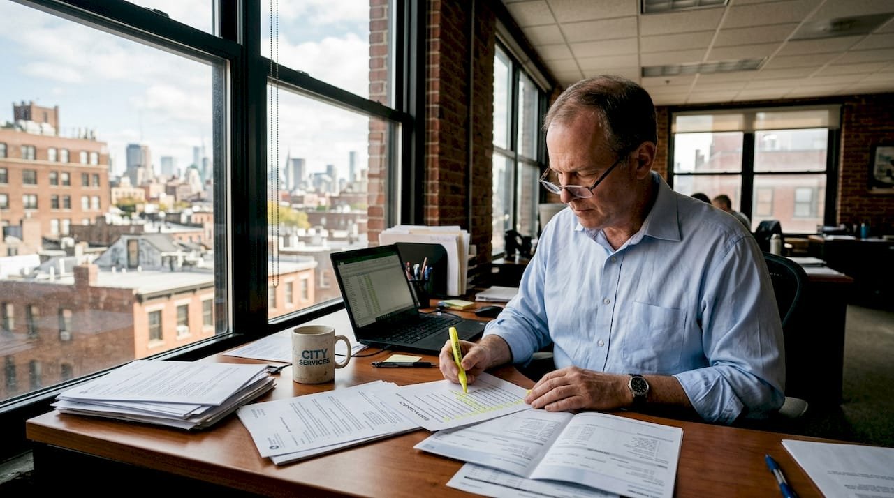 Bookkeeper reviewing monthly reconciliation checklist